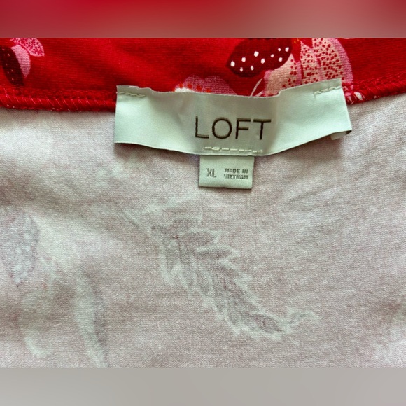 LOFT Red Floral Print Halter Sundress Size XL - Picture 2 of 4